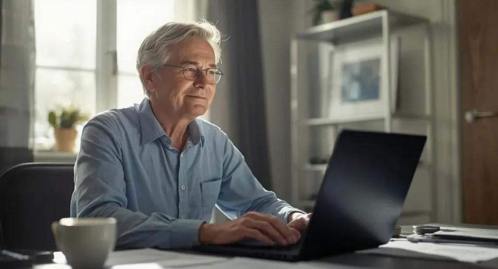 Simple Marketing for Older Folks - older person working on laptop